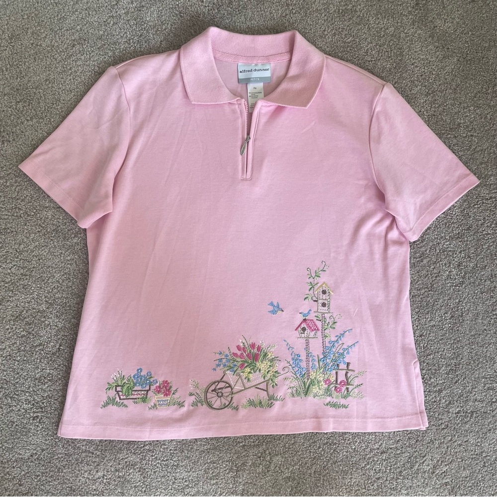 Alfred Dunner Embroidered Polo Shirt 💗